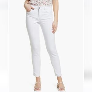 Caslon High Rise Straight Ankle White Stretch Denim Jean Size 12